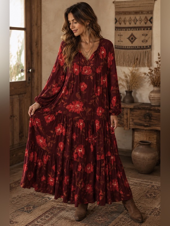 Sonoma Dresses & Skirts - Sonoma Rayon Floral Tiered Maxi Dress